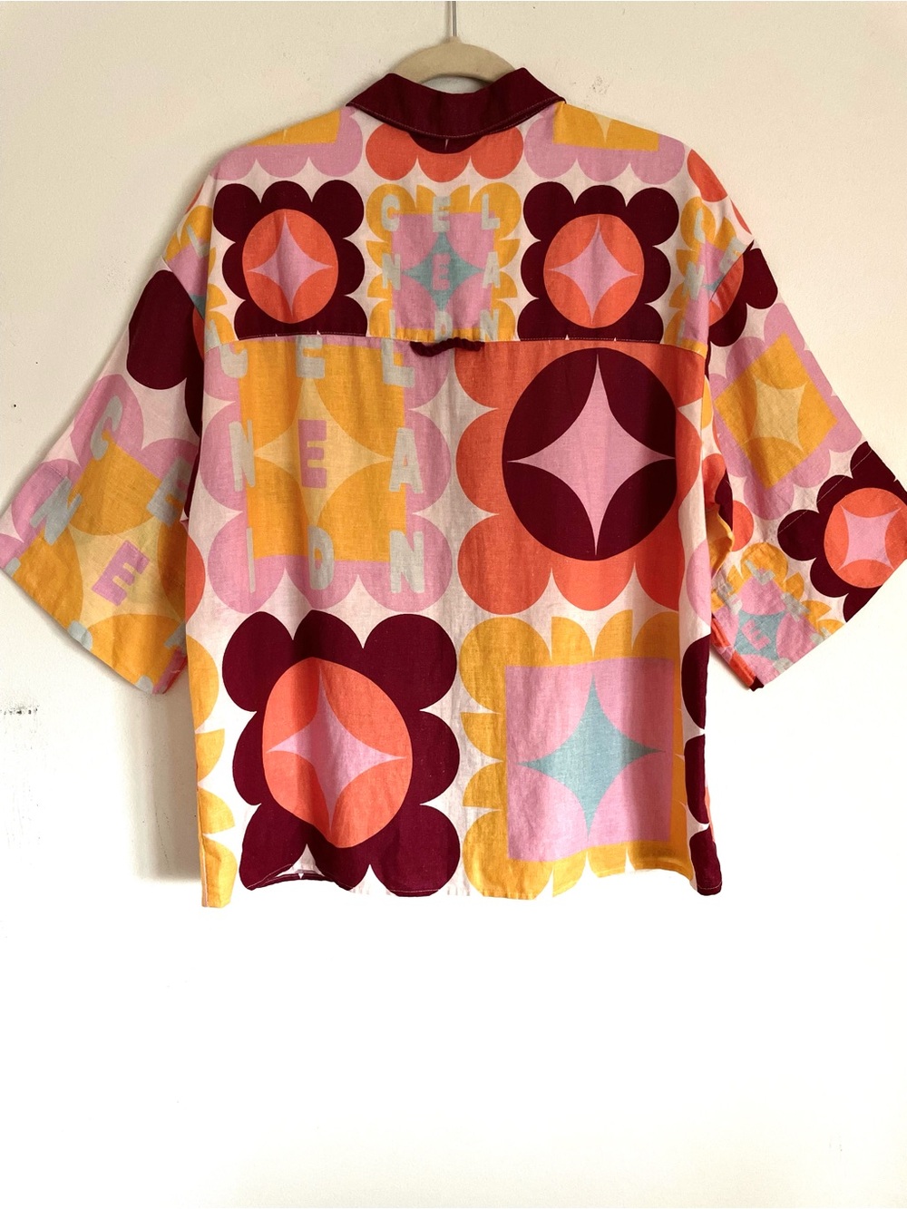 NWT Anthro Celandine x Holly Clarke Linen Blend Short Sleeve Button Down Shirt S - Picture 5 of 13